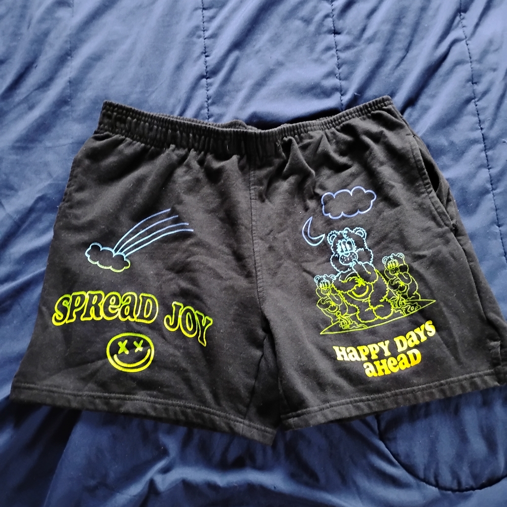 Black Graphic Men Shorts